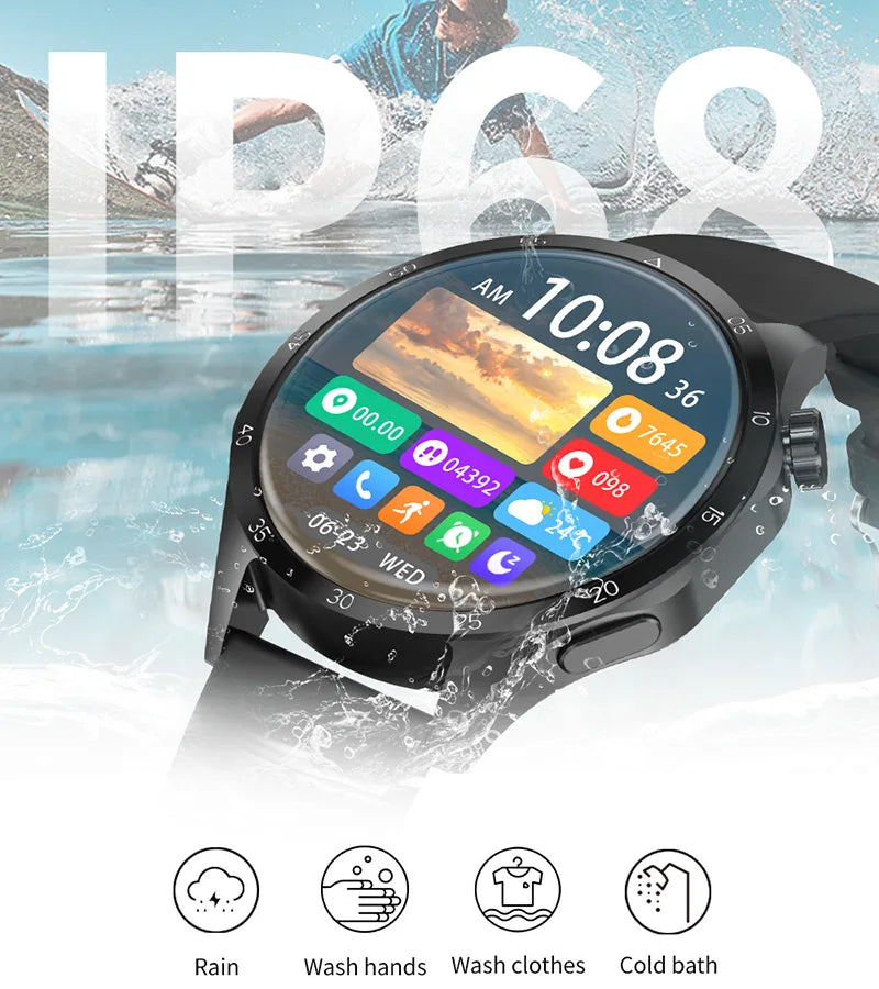 2025 Military outdoor Men 360*360 HD Screen Health Monitoring Waterproof Heart Rate BT Call Smart Watch For Android IOS gifts