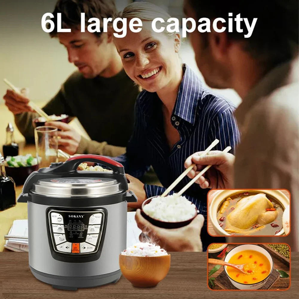 Electric Pressure Cooker, Fast Cooking Steamer, Even Heating, Non-stick Lining, Steamer, Cereal, Multi-cooker