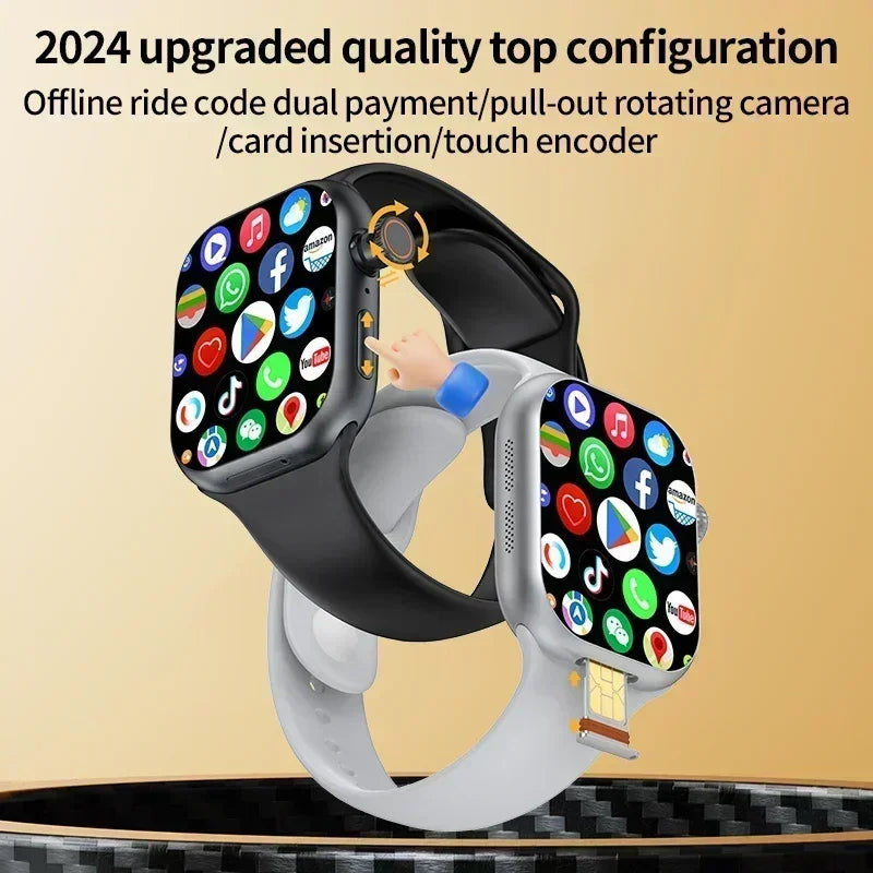 5G Smartwatch Global Version 2.29 Inch AMOLED Display with 180 Degree Rotating Camera Supports SIM Card WiFi GPS Video Calling