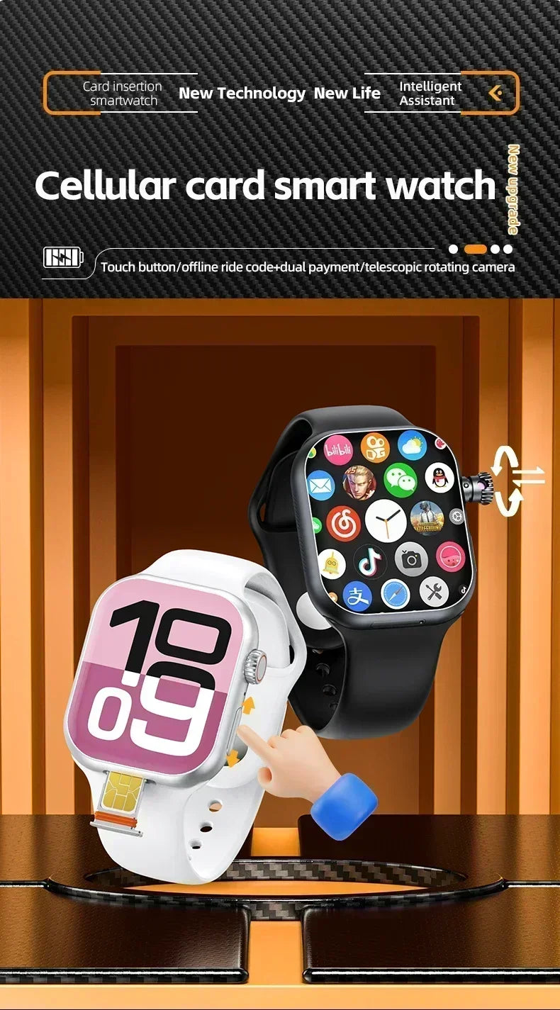 5G Smartwatch Global Version 2.29 Inch AMOLED Display with 180 Degree Rotating Camera Supports SIM Card WiFi GPS Video Calling