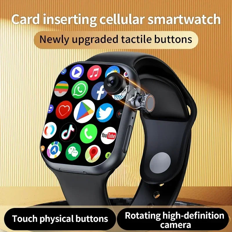 2025 CD20 Smartwatch: 2.29" AMOLED Display, SIM Card & WiFi Call, GPS, 180° Rotatable Camera for Video Calls