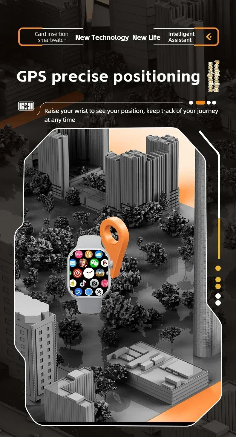 2025 CD20 Smartwatch: 2.29" AMOLED Display, SIM Card & WiFi Call, GPS, 180° Rotatable Camera for Video Calls