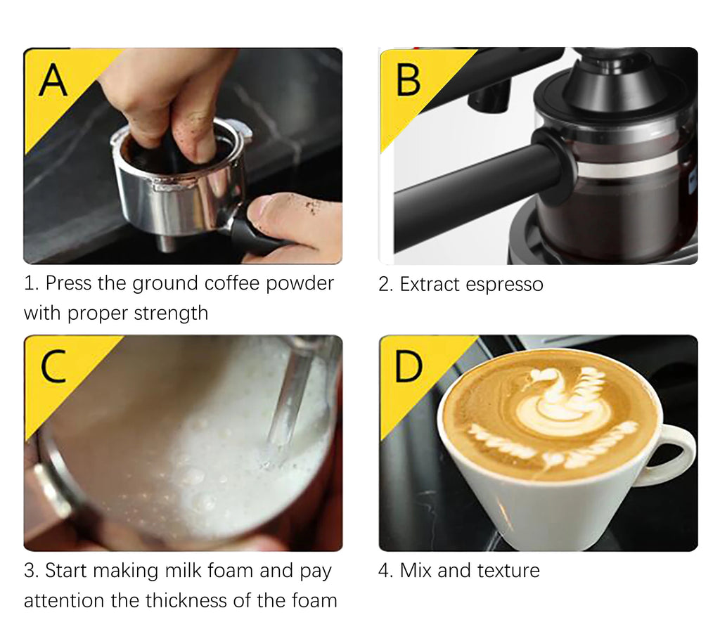 Italian Expresso Coffee Machine Dolce Milk Frother Home Appliances Electric Foam Cappuccino Coffee Maker Semi Automatic Sonifer