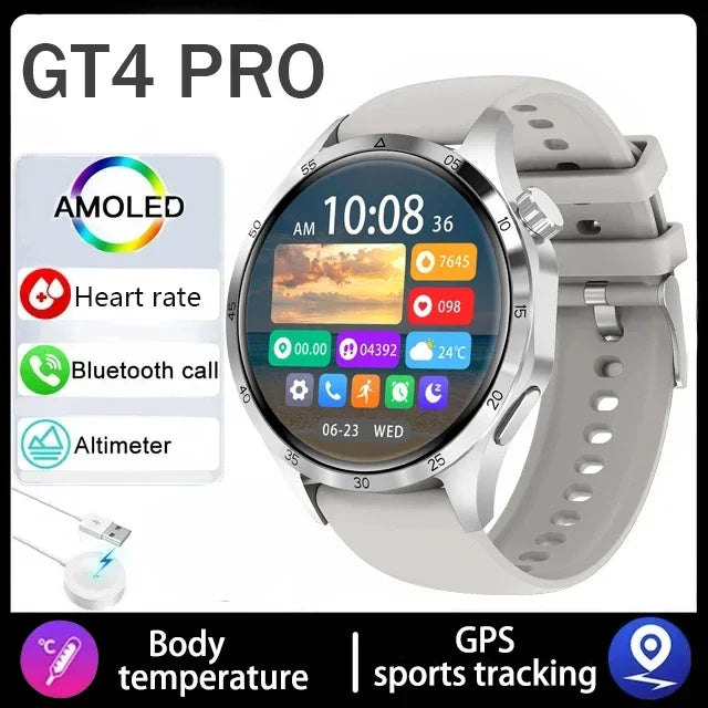 360*360 AMOLED Screen 2025 New GPS NFC Smart Watch Men Man Smartwatch Heart rate Bluetooth Call IP67 Waterproof For Android IOS