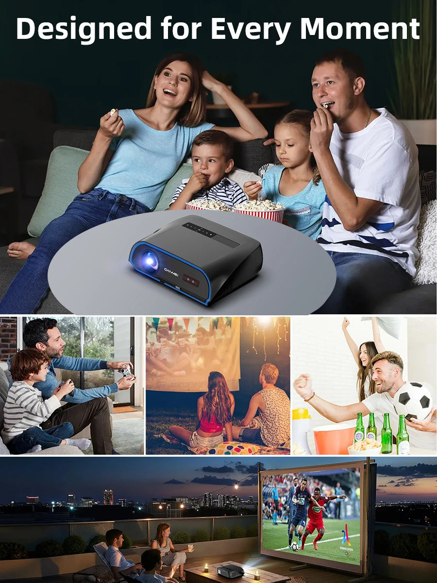 CAIWEI A10R Projector 4k Android for Home Full HD 1080P Auto Focus Wifi 6 3500 ANSI Smart TV Portable Beam projetores no brasil