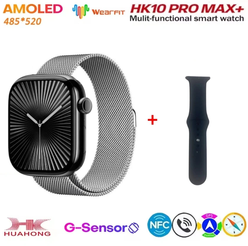 HK10 Pro Max AMOLED smartwatch 1GB ROM NFC Bluetooth 46mm local music recording men's and women's smartwatches Sersies