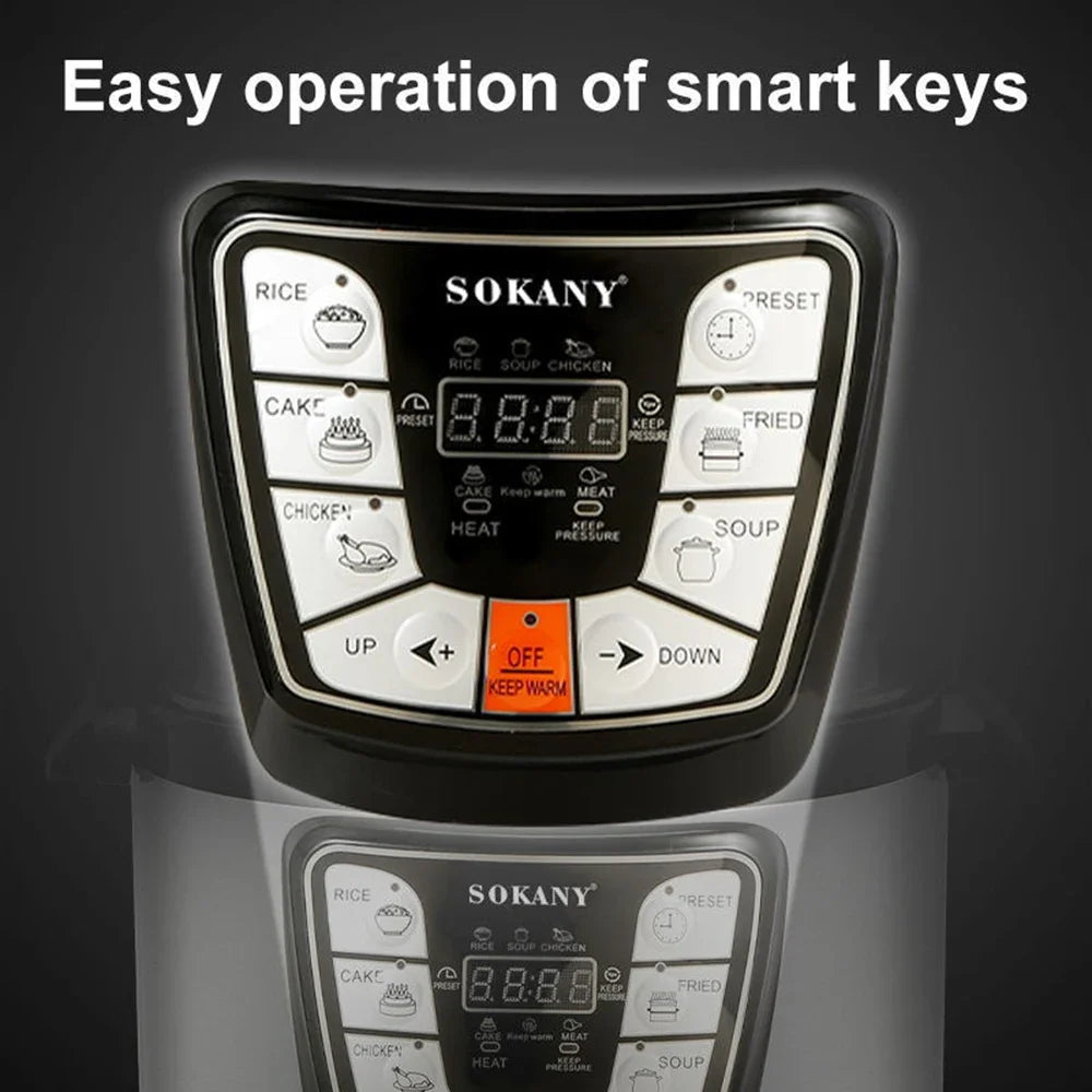 Electric Pressure Cooker, Fast Cooking Steamer, Even Heating, Non-stick Lining, Steamer, Cereal, Multi-cooker