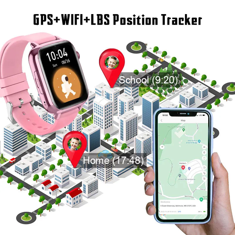 Wonlex 4G Smart Watch Children GPS WiFi Location KT34 Video Call SOS Alert Tracker Monitor Google Store Game Kid SmartWatch 2025