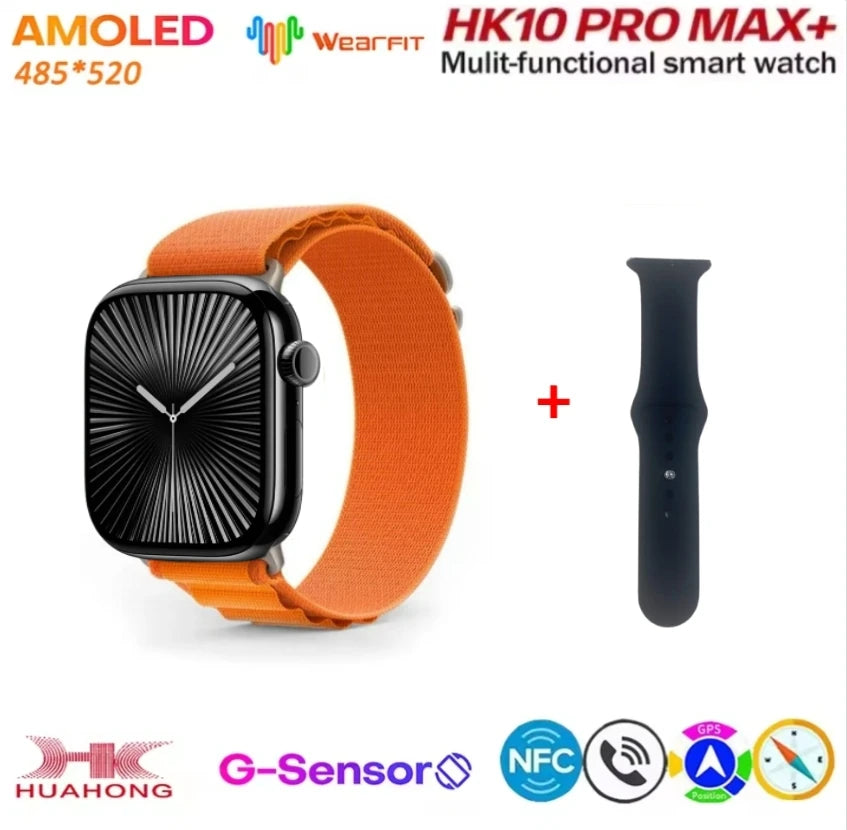 HK10 Pro Max AMOLED smartwatch 1GB ROM NFC Bluetooth 46mm local music recording men's and women's smartwatches Sersies