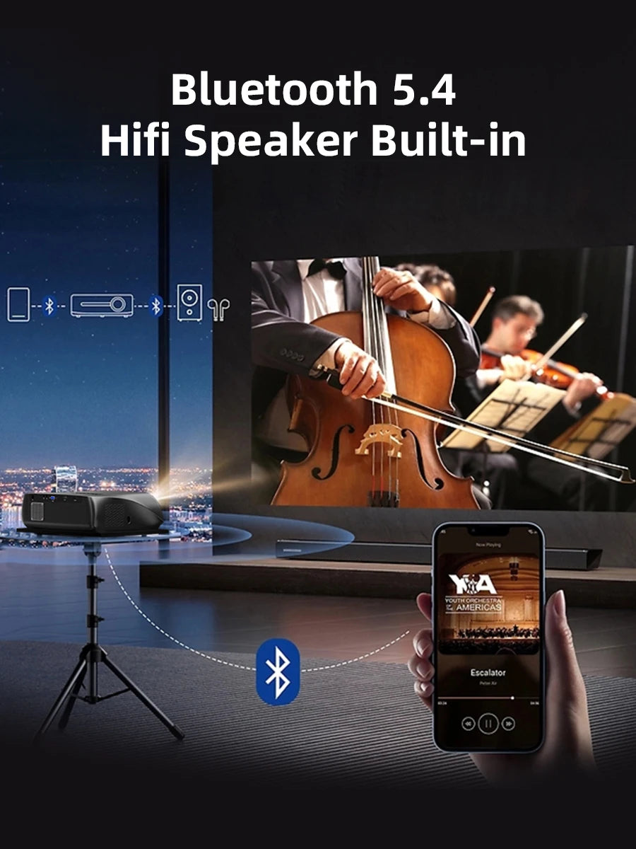 CAIWEI A10R Projector 4k Android for Home Full HD 1080P Auto Focus Wifi 6 3500 ANSI Smart TV Portable Beam projetores no brasil