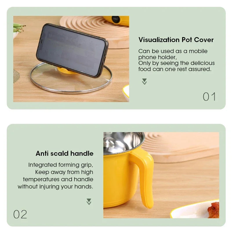 Mini Electric Cooking Machine Hot Pot Non-stick Cook 1.8L 1-2 People Single Household Pan Multifunction Electric Cooker for Home