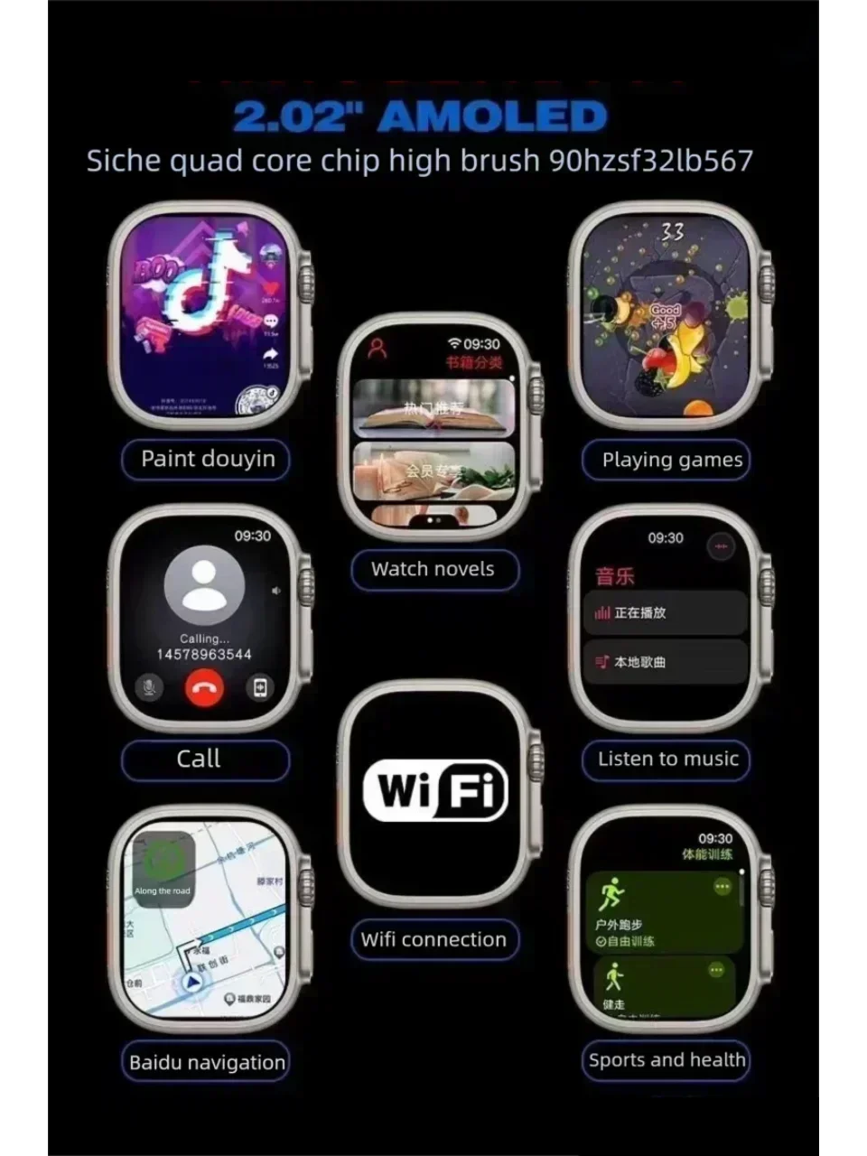 2025 Original HK10 Ultra 3 MAX Smart Watch 4GB ROM AI ROBOT Network Sharing AMOLED NFC Compass GPS Smartwatch for ISO Android