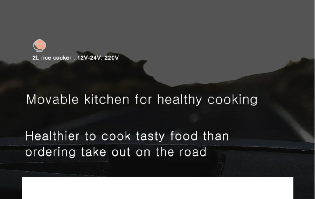 12V 24V 110V 220V 2L four voltage car home rice cooker van car rice cooker for travel global voltage use