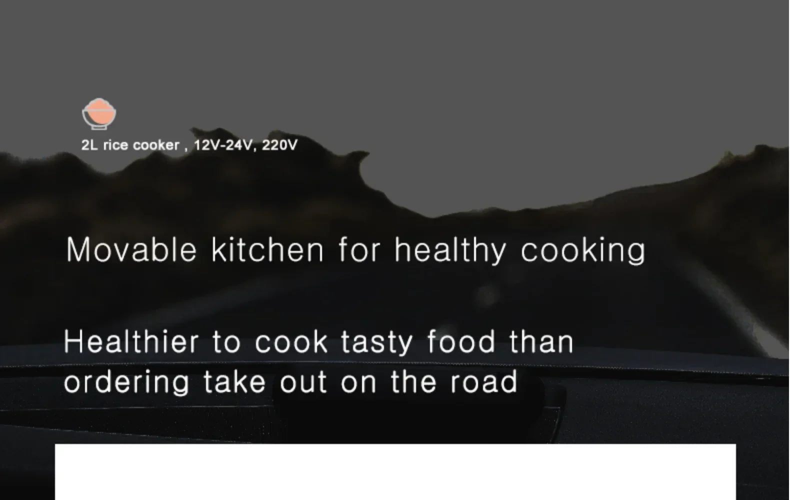 12V 24V 110V 220V 2L four voltage car home rice cooker van car rice cooker for travel global voltage use