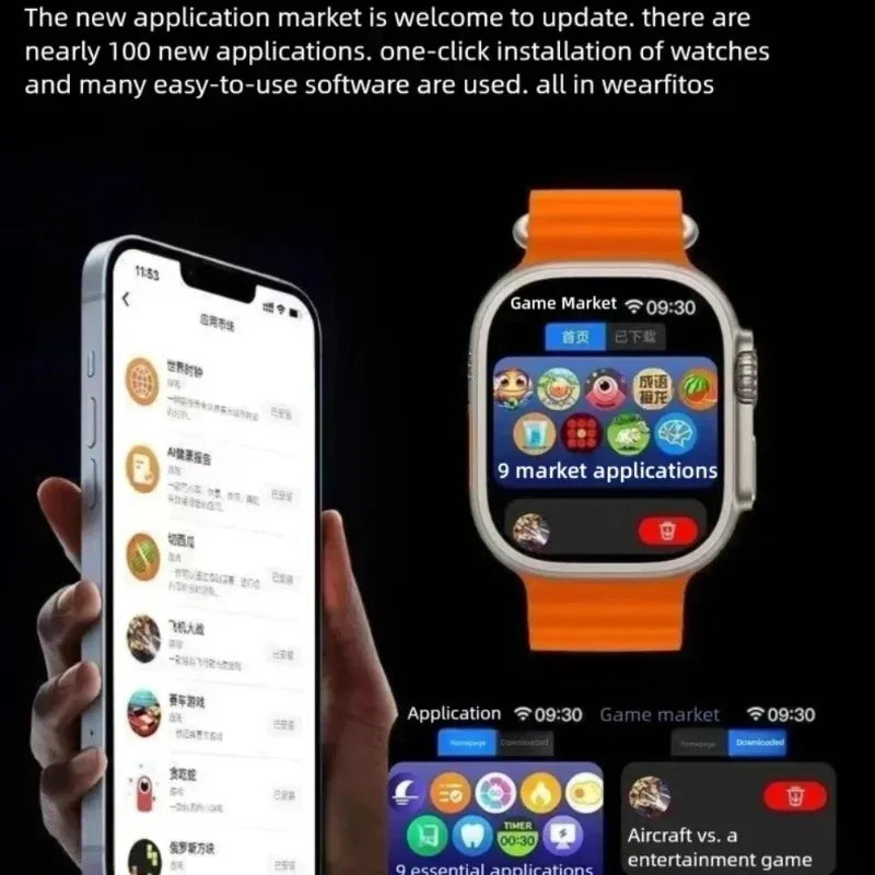 2025 Original HK10 Ultra 3 MAX Smart Watch 4GB ROM AI ROBOT Network Sharing AMOLED NFC Compass GPS Smartwatch for ISO Android