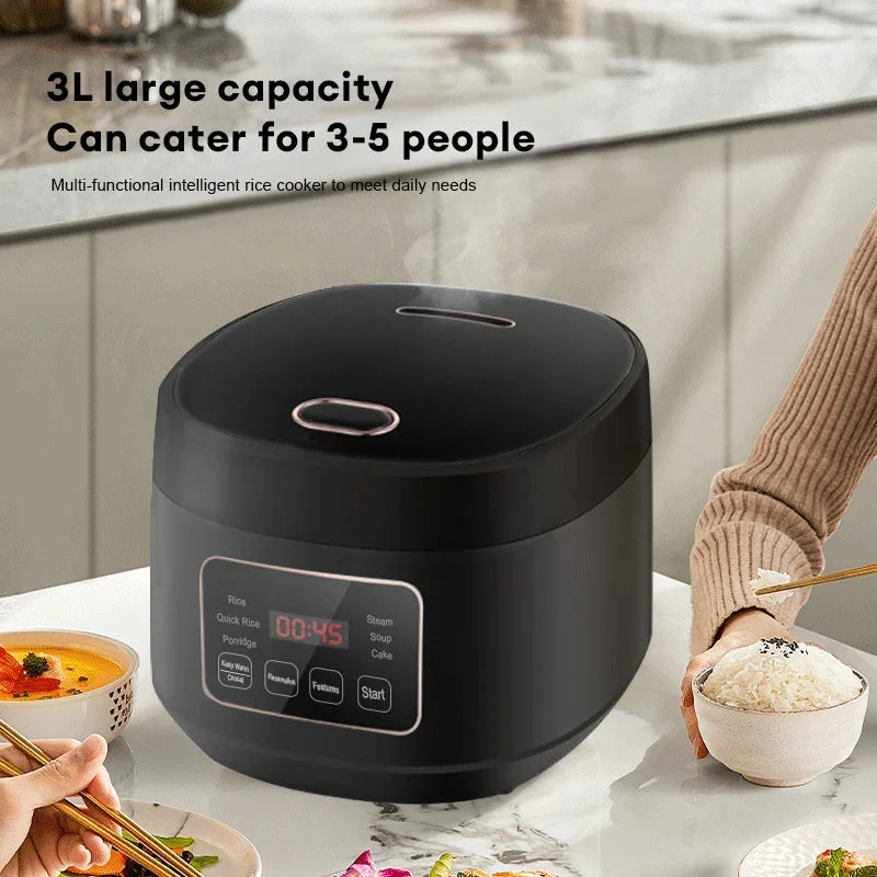 Electric Rice Cooker Household Smart Multifunction Rice Cooking Machine Non-stick Liner For Food Warmer 3L Automatic Rice Cooke