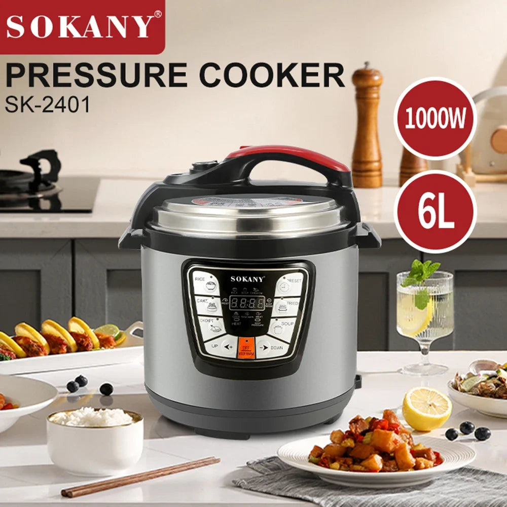 Electric Pressure Cooker, Fast Cooking Steamer, Even Heating, Non-stick Lining, Steamer, Cereal, Multi-cooker