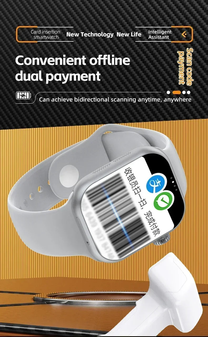 2025 CD20 Smartwatch: 2.29" AMOLED Display, SIM Card & WiFi Call, GPS, 180° Rotatable Camera for Video Calls