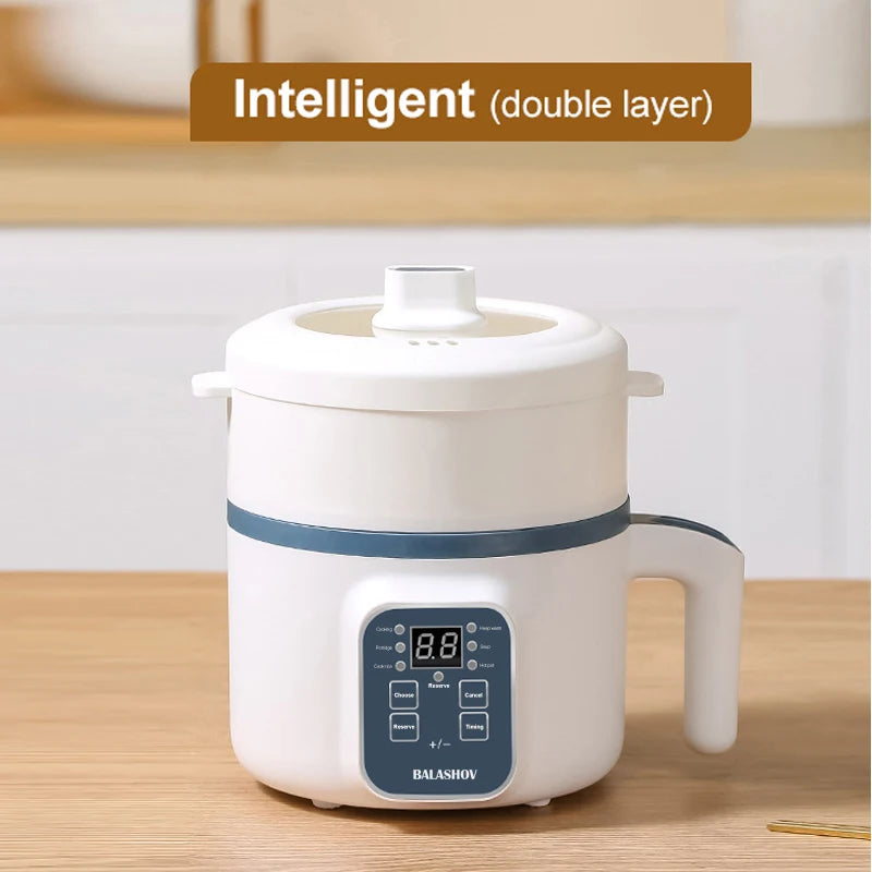 Mini Electric Rice Cooker Single Double Layer Intelligent Automatic Home Kitchen Cooker 1-2 People MultiCooker Steamed Rice Pot
