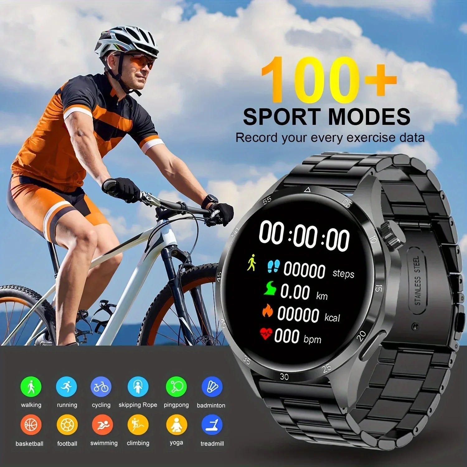 360*360 AMOLED Screen 2025 New GPS NFC Smart Watch Men Man Smartwatch Heart rate Bluetooth Call IP67 Waterproof For Android IOS