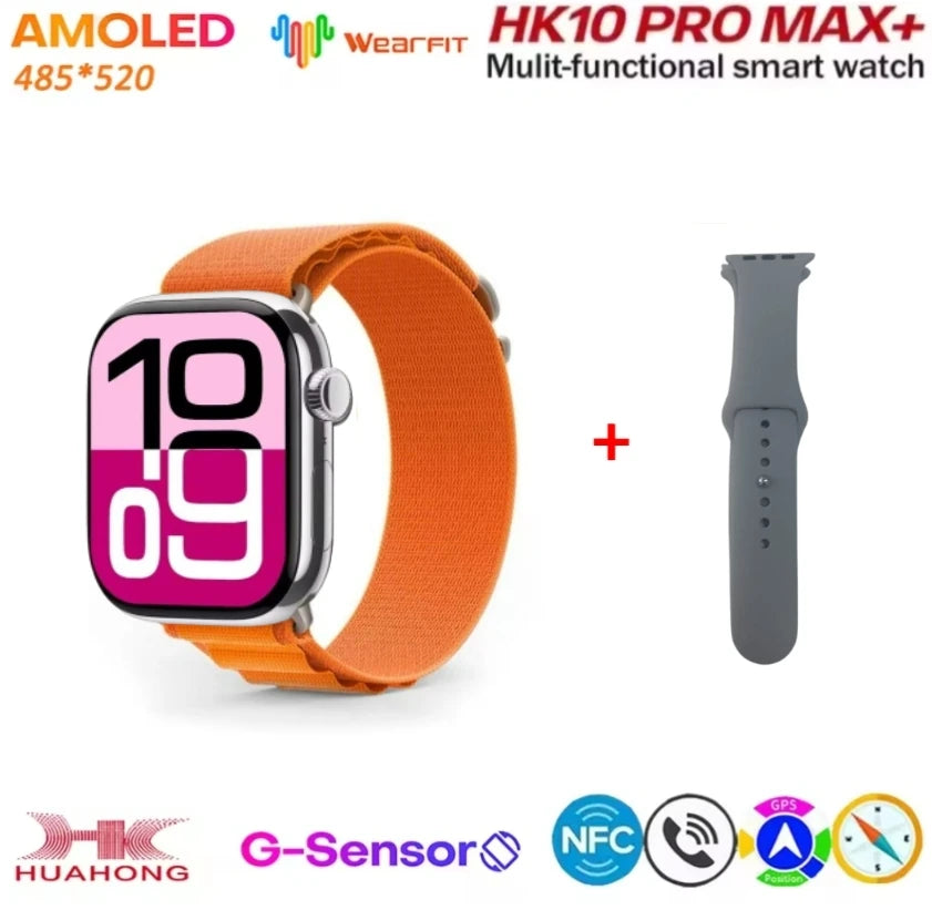 HK10 Pro Max AMOLED smartwatch 1GB ROM NFC Bluetooth 46mm local music recording men's and women's smartwatches Sersies