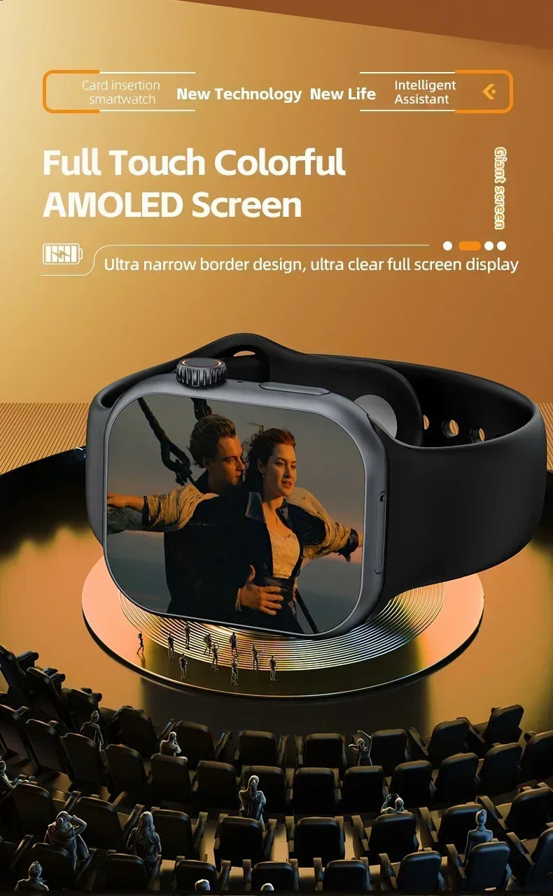 2025 CD20 Smartwatch: 2.29" AMOLED Display, SIM Card & WiFi Call, GPS, 180° Rotatable Camera for Video Calls