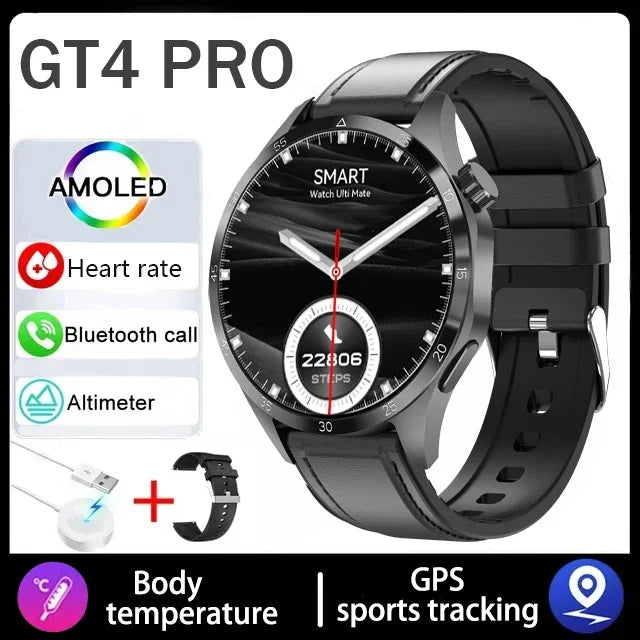 360*360 AMOLED Screen 2025 New GPS NFC Smart Watch Men Man Smartwatch Heart rate Bluetooth Call IP67 Waterproof For Android IOS