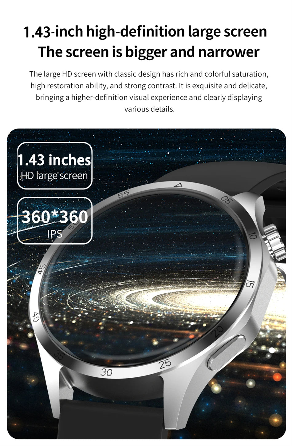 360*360 AMOLED Screen 2025 New GPS NFC Smart Watch Men Man Smartwatch Heart rate Bluetooth Call IP67 Waterproof For Android IOS