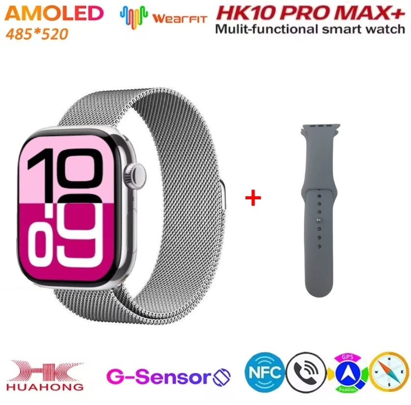 HK10 Pro Max AMOLED smartwatch 1GB ROM NFC Bluetooth 46mm local music recording men's and women's smartwatches Sersies