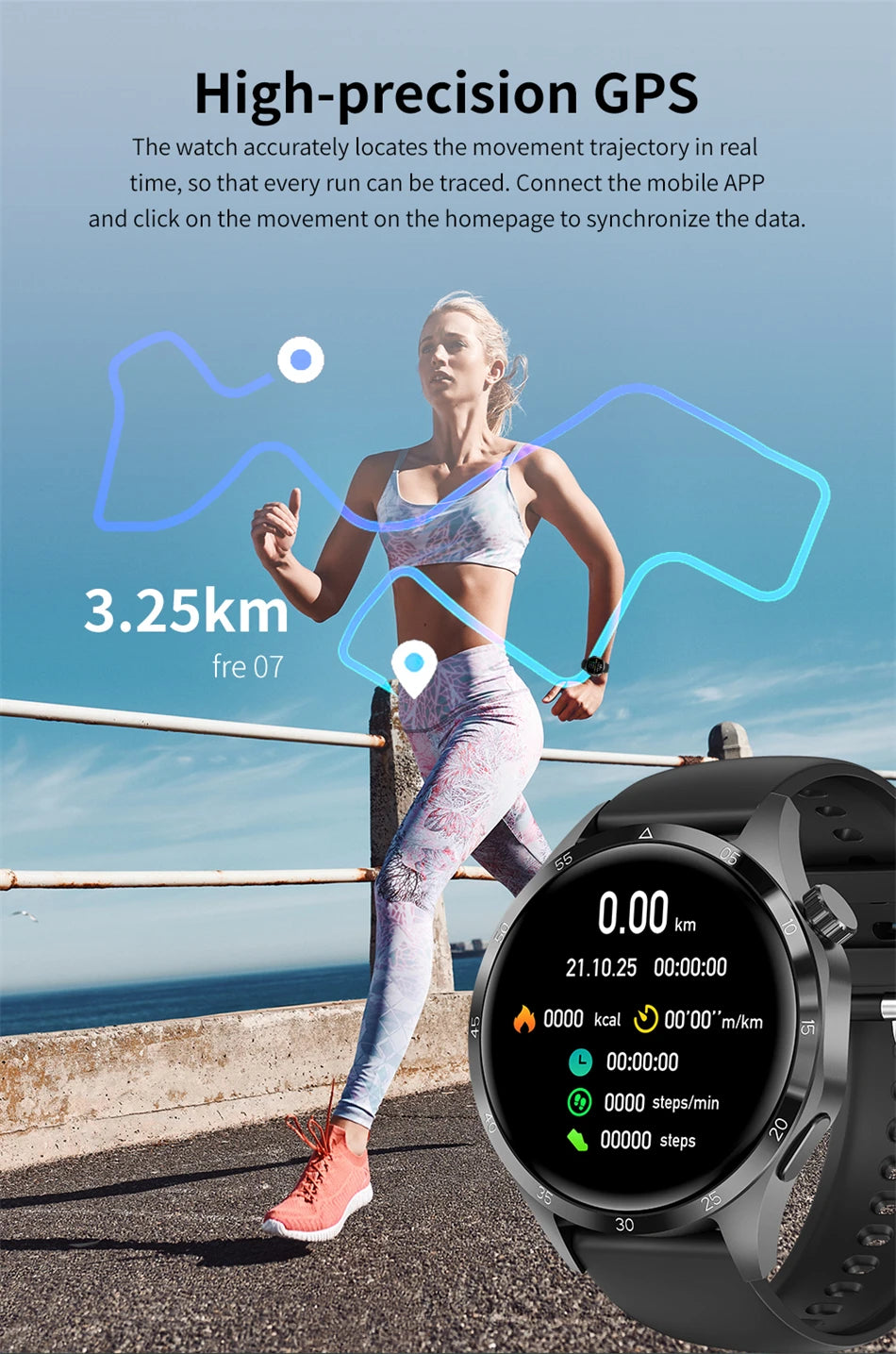 360*360 AMOLED Screen 2025 New GPS NFC Smart Watch Men Man Smartwatch Heart rate Bluetooth Call IP67 Waterproof For Android IOS