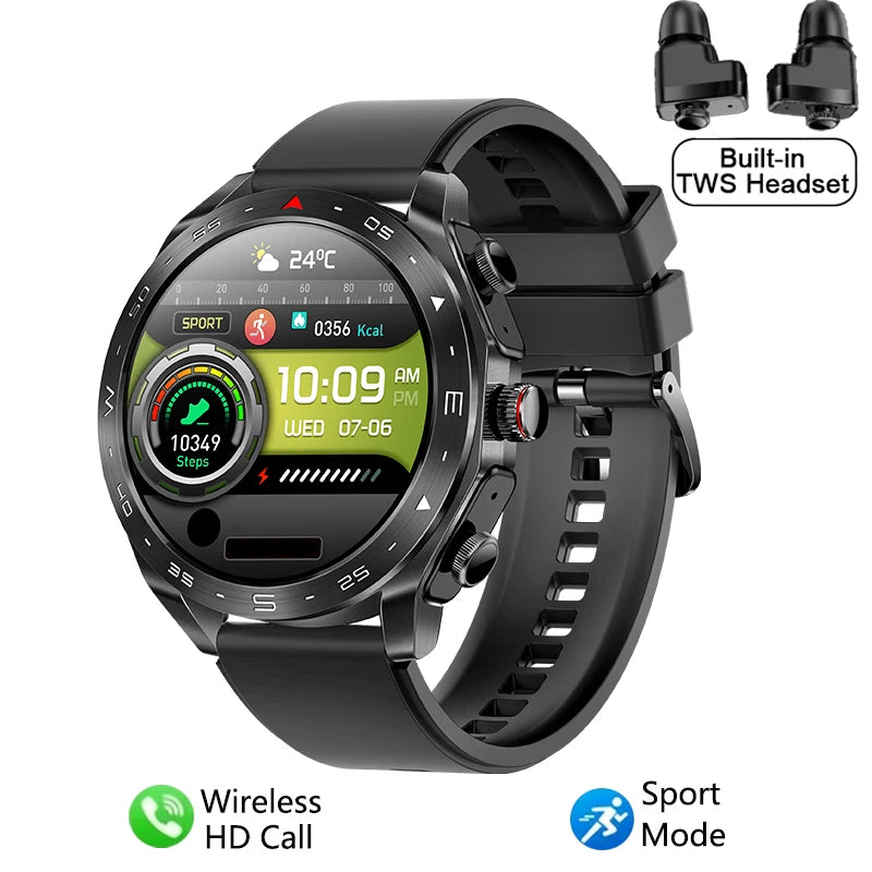 2025 New Smart Watch TWS 2-in-1 Bluetooth Earphones HIFI Sound Quality GPS Heart Rate  Bluetooth Call For Men Women Smartwatches