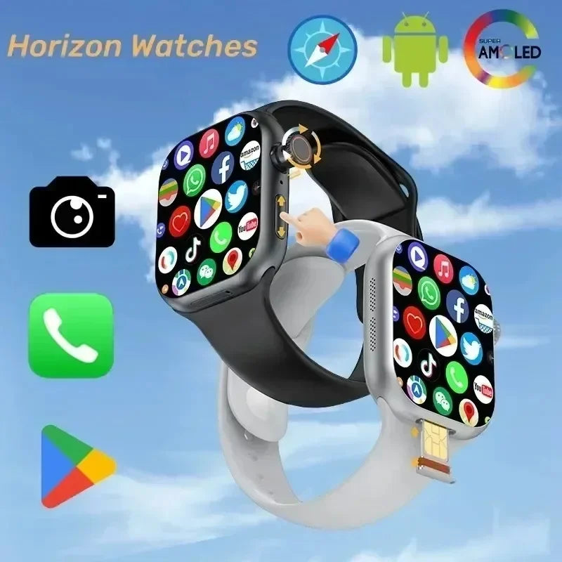 2025 CD20 Smartwatch: 2.29" AMOLED Display, SIM Card & WiFi Call, GPS, 180° Rotatable Camera for Video Calls