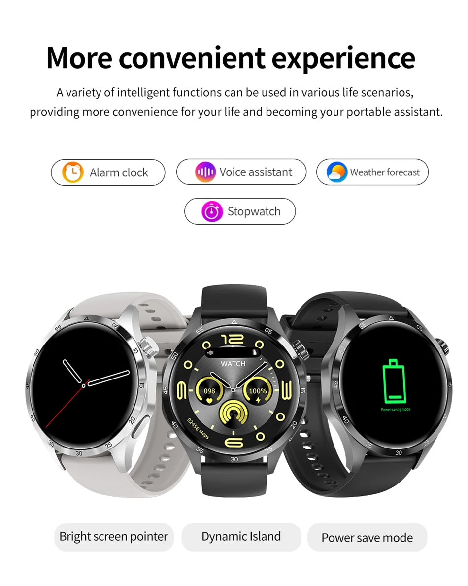 360*360 AMOLED Screen 2025 New GPS NFC Smart Watch Men Man Smartwatch Heart rate Bluetooth Call IP67 Waterproof For Android IOS