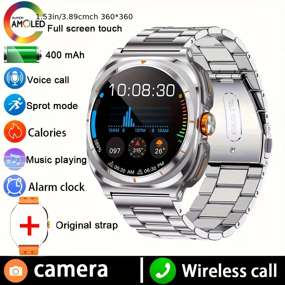 2025 Upgraded For Android IOS TWS 2 in 1 SmartWatch with Headphones Bluetooth Call IP68 Waterproof Outdoor GPS Sport Smartwatch