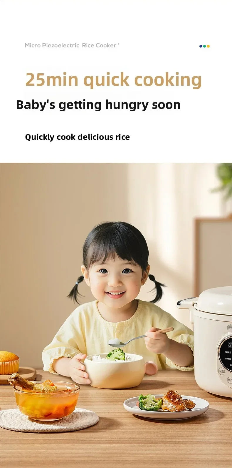 3L Electric Pressure Cooker Programmable Digital Multicooker Baby Food Rice Cooker Nonstick Inner Pot Safety Lock Slow Cooker