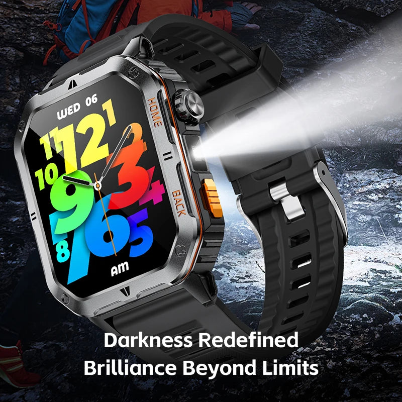 2025 Rugged Military GPS SmartWatch Men Bluetooth Call Health Monitoring AI Voice Sport Waterproof Smartwatches For Android Gift