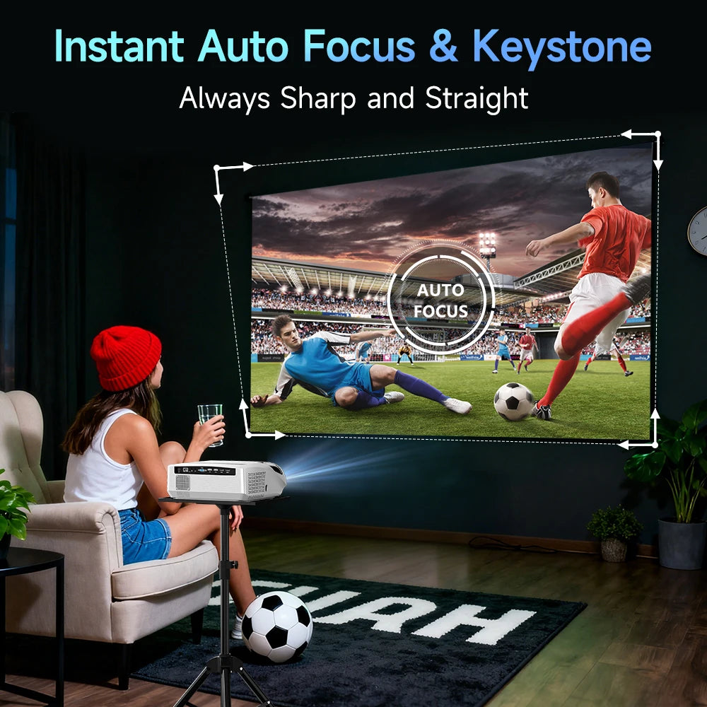 CAIWEI A10R Projector 4k Android for Home Full HD 1080P Auto Focus Wifi 6 3500 ANSI Smart TV Portable Beam projetores no brasil