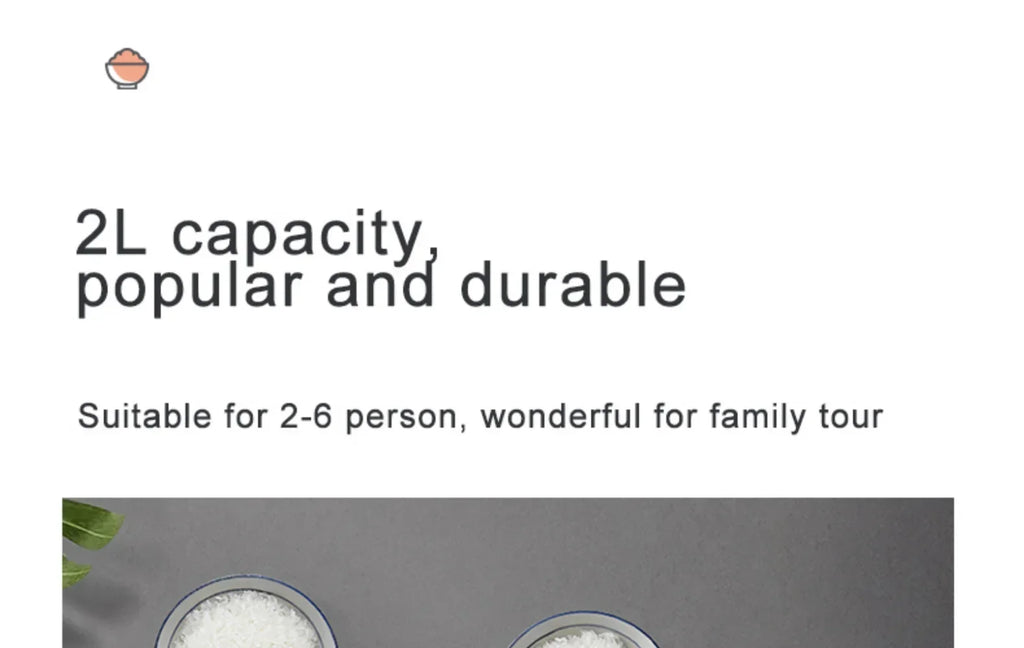 12V 24V 110V 220V 2L four voltage car home rice cooker van car rice cooker for travel global voltage use