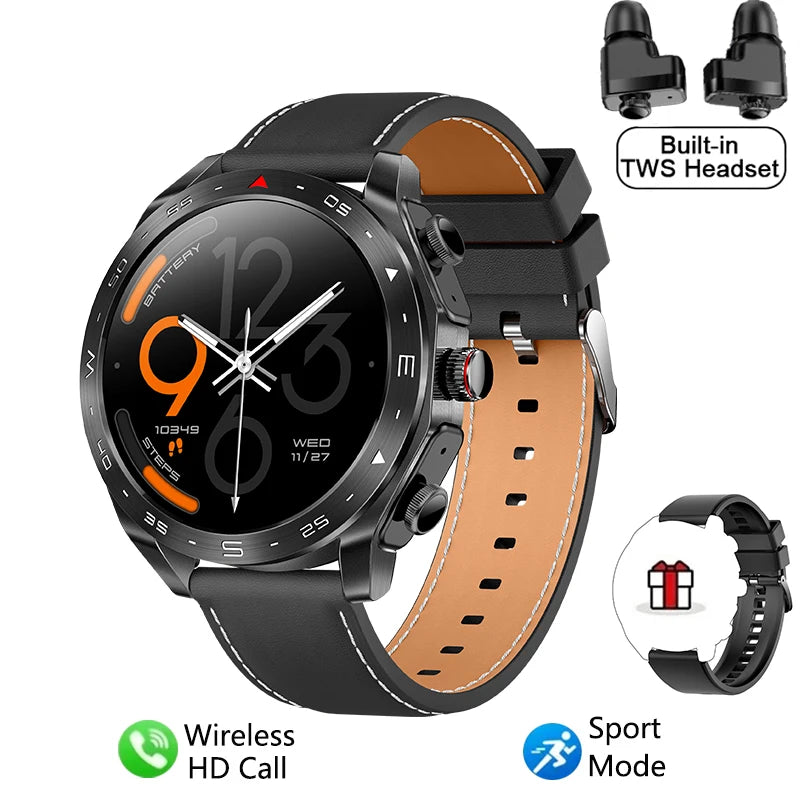 2025 New Smart Watch TWS 2-in-1 Bluetooth Earphones HIFI Sound Quality GPS Heart Rate  Bluetooth Call For Men Women Smartwatches