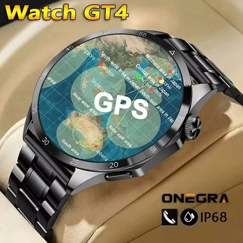 360*360 AMOLED Screen 2025 New GPS NFC Smart Watch Men Man Smartwatch Heart rate Bluetooth Call IP67 Waterproof For Android IOS