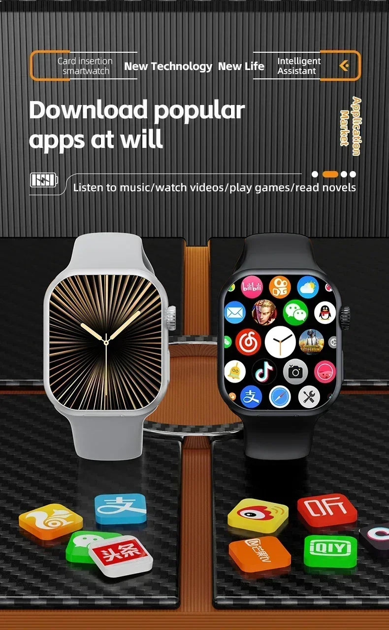 2025 CD20 Smartwatch: 2.29" AMOLED Display, SIM Card & WiFi Call, GPS, 180° Rotatable Camera for Video Calls