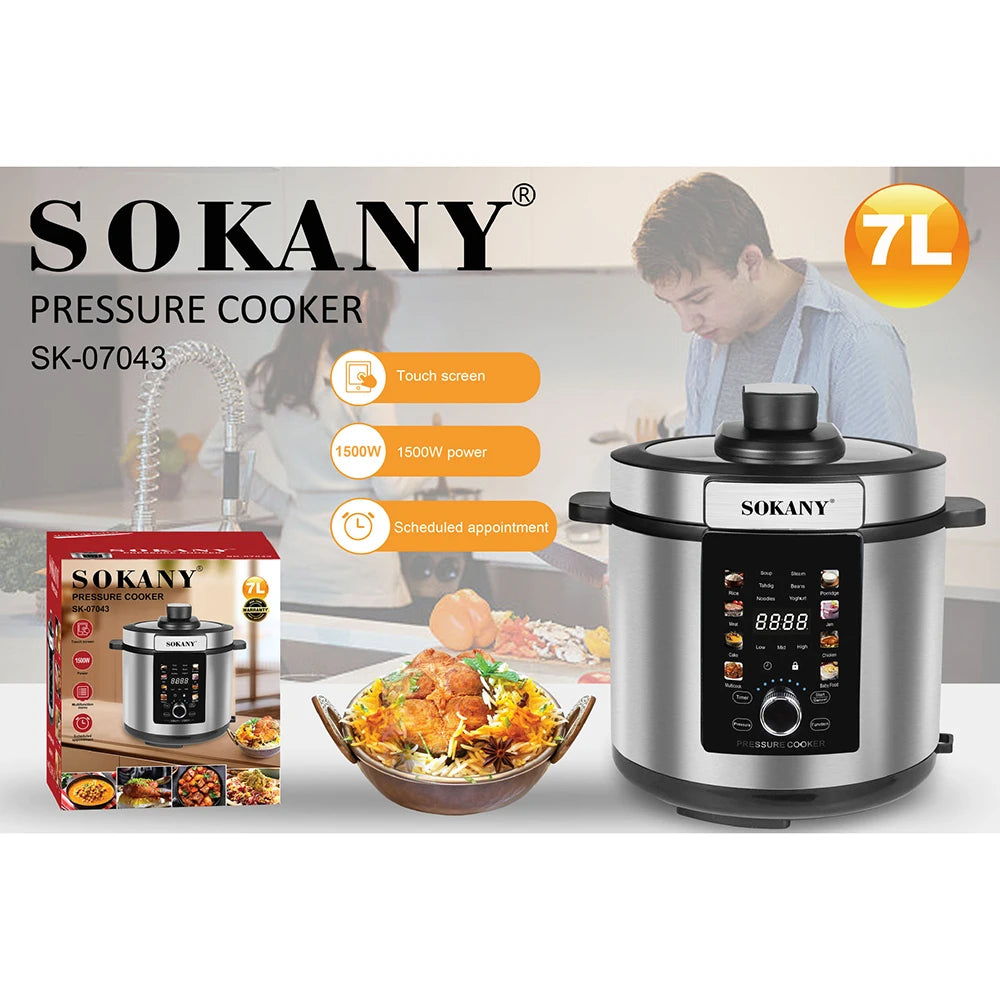 Stainless Steel Digital Pot, Multi-function Automatic Electric Pressure, Intelligent Slow Cooking, Household Appliances